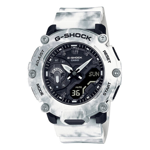 casio-gshcok-GA-2200gc-7A white carbon core guard structure world time shock resistant youth sports wrist watch