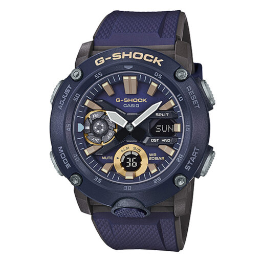 casio-gshock-ga-2000-2a shock resistant world time series white resin band carbon core guard structure mens sports wrist watch