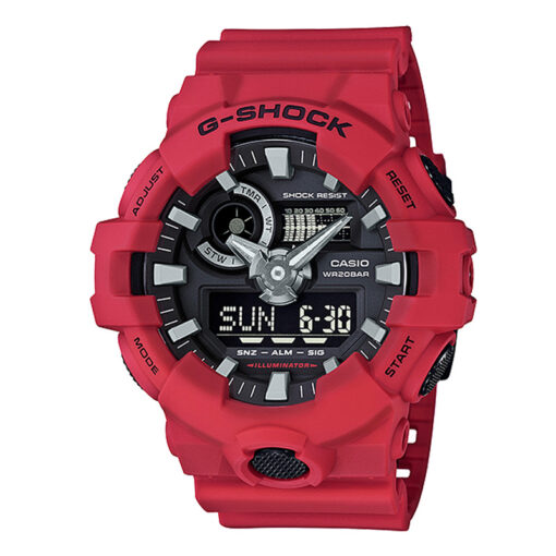 casio-gshock-GA-700-4A Red Resin band shock resistant world time series youth sports watch