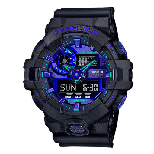 casio-gshock-GA-700VB-1A shock resistant world time series black resin band youth sports wrist watch
