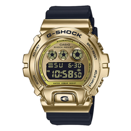 casio-gshock-gm-6900b-9 golden dial shock resistant Resin black band youth Wrist watch