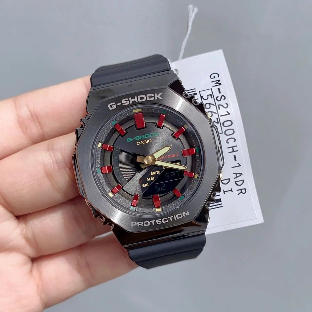 casio gshock gm-s2100ch-1a black resin band watch