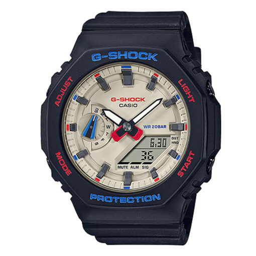 casio-gshock-gma-s2100wt-1a black resin band world time series carbon core guard structure wrist watch