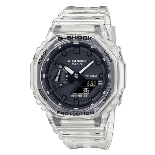 casio-gshockGA-2100SKE-7A transparent carbon core guard structure world time series youth digital sports watch