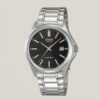 casio MTP-1183a-1adf silver chain black dial mens wrist watch