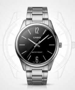 Casio MTP-V005D-1BU Men's Analog Stainless Steel Black Dial Watch
