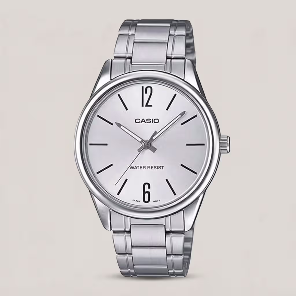 MTP-V005d-7B Silver stainless steel silver dial analog men's Gift watch