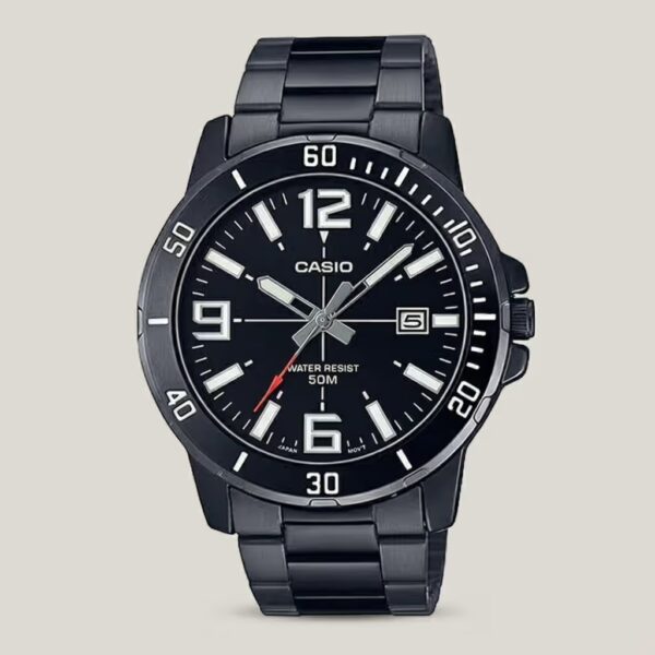 mtp-vd01b-1bv casio black stainless steel mens analog wrist watch