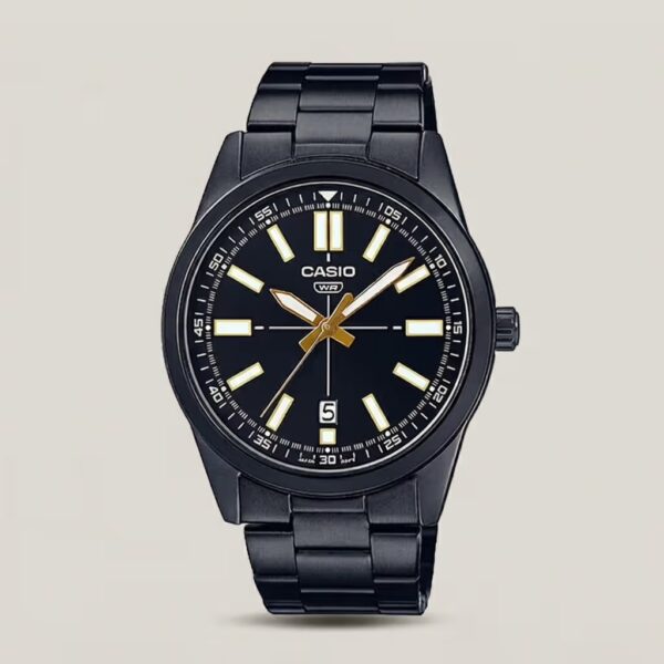 mtp-vd02b-1e casio black stainless steel black dial mens wrist watch