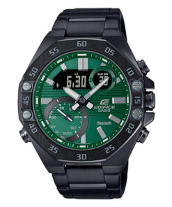 ECB-10DC-3A Casio Edifice Green Dial Back stainless steel chain men's analog digital combination watch with bluetooth function