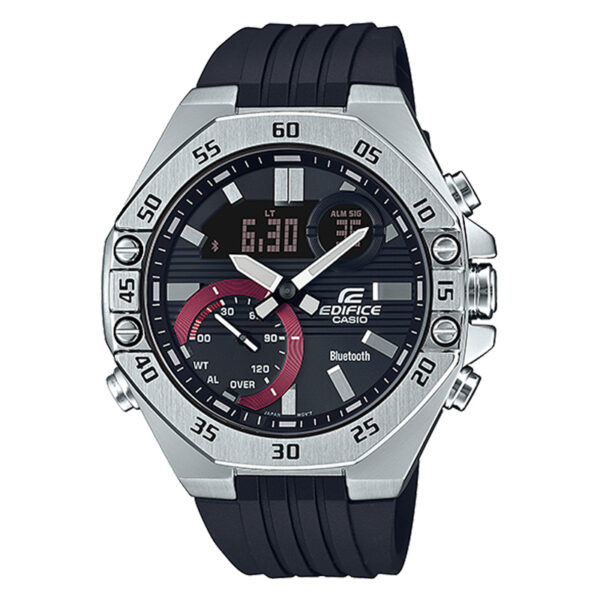ECB-10P-1A Casio Edifice Bluetooth Watch with Analog Digital Functions & Black Resin Band