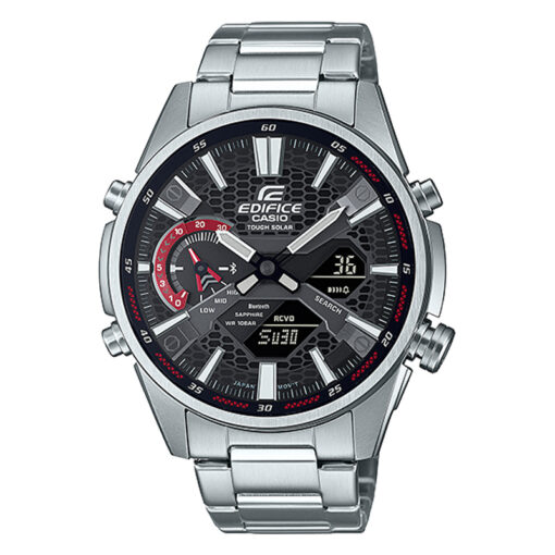 ECB-S100D-1A Edifice Men's Watch in analog digital combinationd dial tough solar & bluetooth connectivity with smartphone