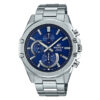 EFR-S567D-2AV Casio Edifice Blue Sapphire Glass Men's Chronograph Gift Watch in Silver Steel Chain