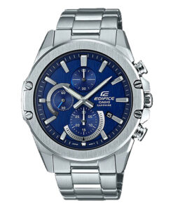 EFR-S567D-2AV Casio Edifice Blue Sapphire Glass Men's Chronograph Gift Watch in Silver Steel Chain