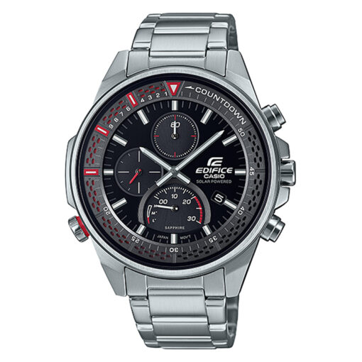 Casio Edifice EFS-S590D-1AV Black Chronograph Dial Stainless Steel Chain Solar Powered Men's Wrist Watch
