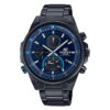 Casio Edifice EFS-S590DC-2AV Solar Powered Men's Chronograph Dress Watch in Black Steel Chain & Sapphire Glass Protected Dial