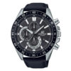 Casio Edifice EFV-620L-1AV Black Dial Leather Band Wrist Watch
