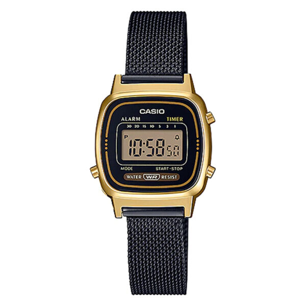 la670wemb-1d casio vintage black mesh chain gold plated case watch in pakistan