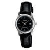 LTP-V002L-1A caiso Black dial with black leather band ladies stylish wrist watch