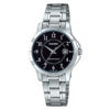 ltp-v004d-1b Silver stainless steel black dial analog ladies Gift watch