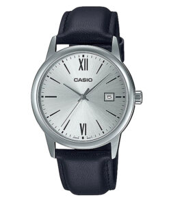 Casio Men's Analog Black Leather Strap Watch MTP-V002L-7B3