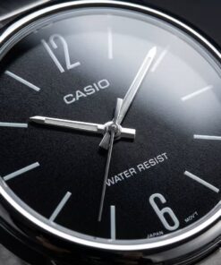 Casio mtp-v005d-1b watch dial ultra close-up shot