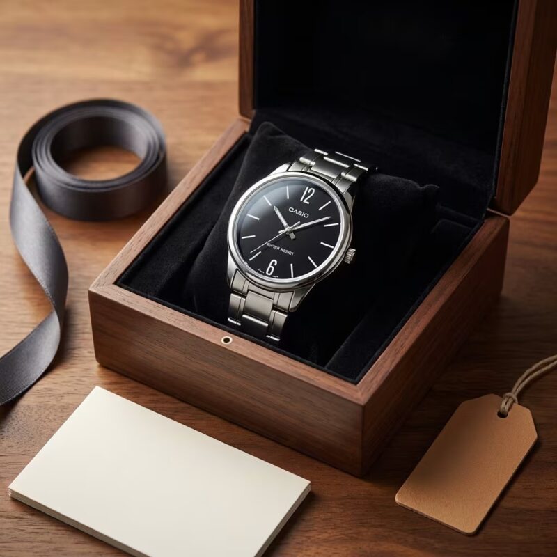 Casio mtp-v005d-1b in a premium gift box