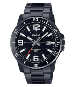 mtp-vd01b-1bv casio black stainless steel mens analog wrist watch