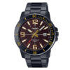 mtp-vd01b-5bv-casio black stainless steel brown dial men's wrist watch