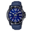 casio mtp-vd01bl-2bv blue leather strap blue dial mens analog wrist watch