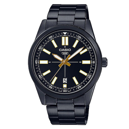 mtp-vd02b-1e casio black stainless steel black dial mens wrist watch