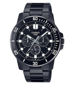 casio mtp-vd300b-1e black stainless steel multi hand dial mens wrist watch