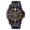 casio mtp-vd300b-5e black stainless steel brown dial mens wrist watch