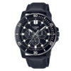 casio mtp-vd300bl-1e black leather band black dial mens watch