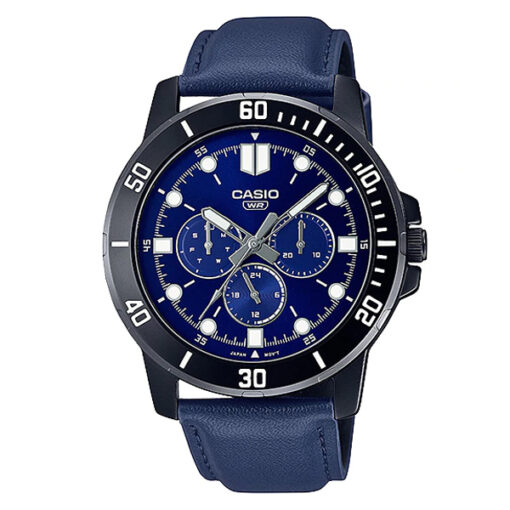 casio mtp-vd300bl-2e blue leather band blue dial mens wrist watch
