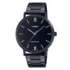 casio mtp-vt01b-1b black stainless steel strap & black dial mens analog wrist watch