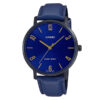 casio mtp-vt01bl-2b blue leather strap blue dial mens wrist watch