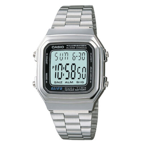 Casio A178WA-1AV silver stainless steel unisex vintage wrist watch