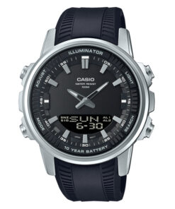 Casio AMW-880-1AV black resin band black analog digital dial mens wrist watch