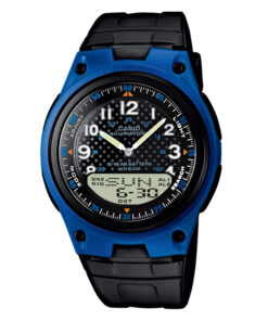 Casio AW-80-2B black resin band black analog digital dial mens wrist watch