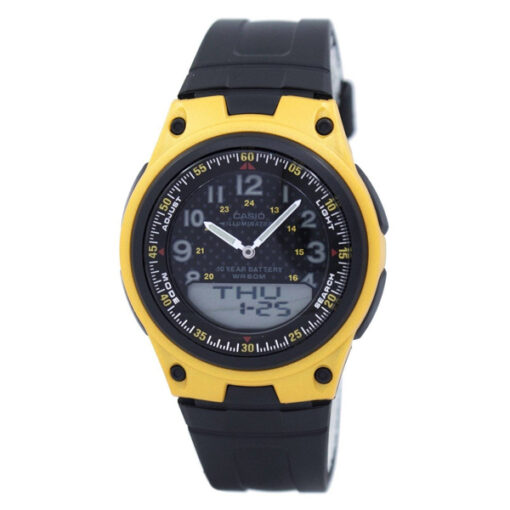 Casio AW-80-2B black resin band black yellow analog digital dial mens wrist watch