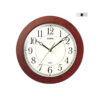 Casio IQ-126-5d brown wood frame white analog dial wall clock