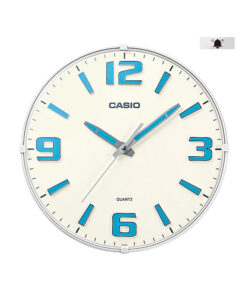 Casio IQ-63-7d white resin frame analog dial neobrite numbers wall clock