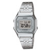 Casio LA-680WA-7D silver stainless steel ladies digital vintage dial watch