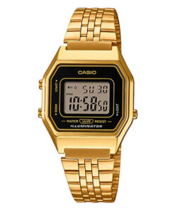 Casio LA680WGA-1D golden stainless steel ladies digital vintage wrist watch