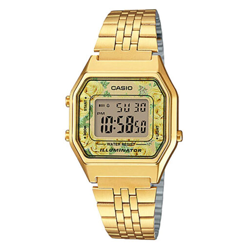 Casio LA680WGA-9C golden stainless steel ladies digital wrist watch