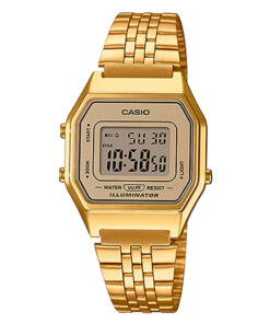 Casio LA680WGA-9D golden stainless steel ladies digital vintage wrist watch