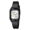 Casio LQ-142E-7A black resin band white analog dial ladies wrist watch