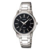 Casio LTP-1303D-1A silver stainless steel black index dial ladies wrist watch