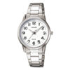 Casio LTP-1303D-7B silver stainless steel white numeric dial ladies wrist watch
